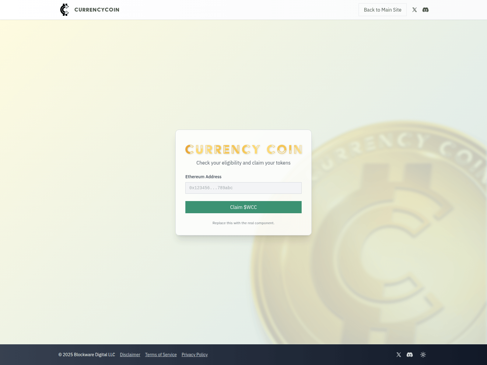 Screenshot of claim.wrappedcurrencycoin.com