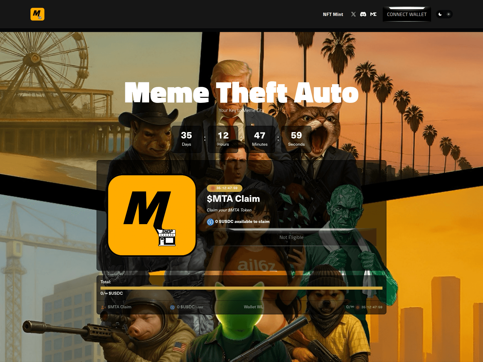 Screenshot of claim.memetheftauto.io