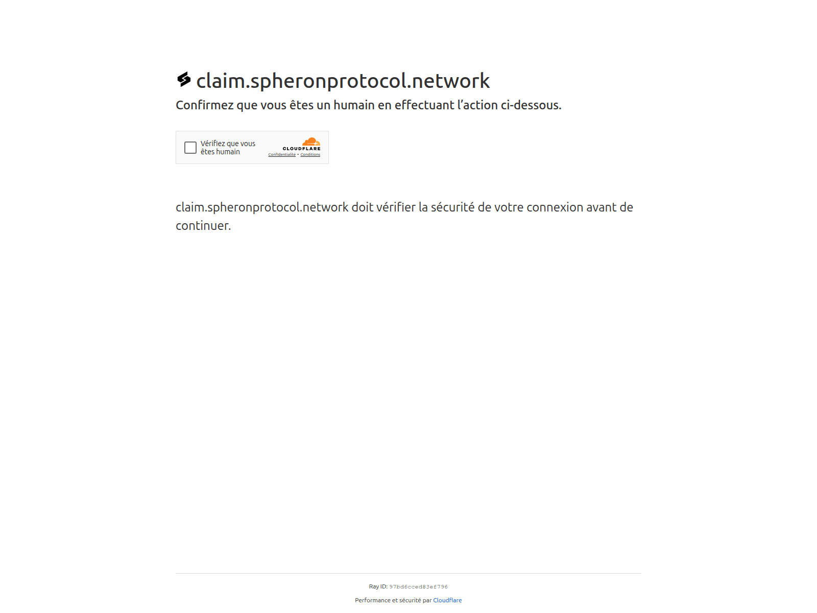Screenshot of claim.spheronprotocol.network