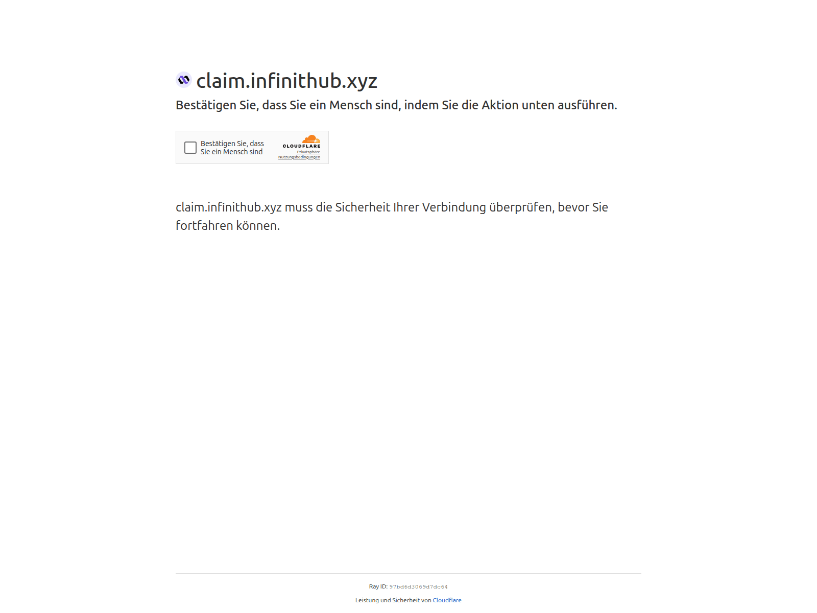 Screenshot of claim.infinithub.xyz