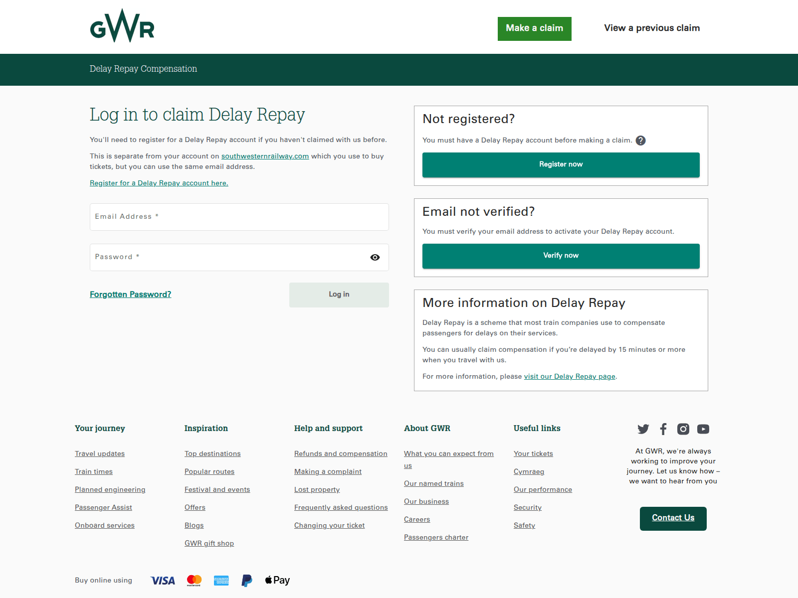 Screenshot of claim.fg-regression-test.smartrepay.dev