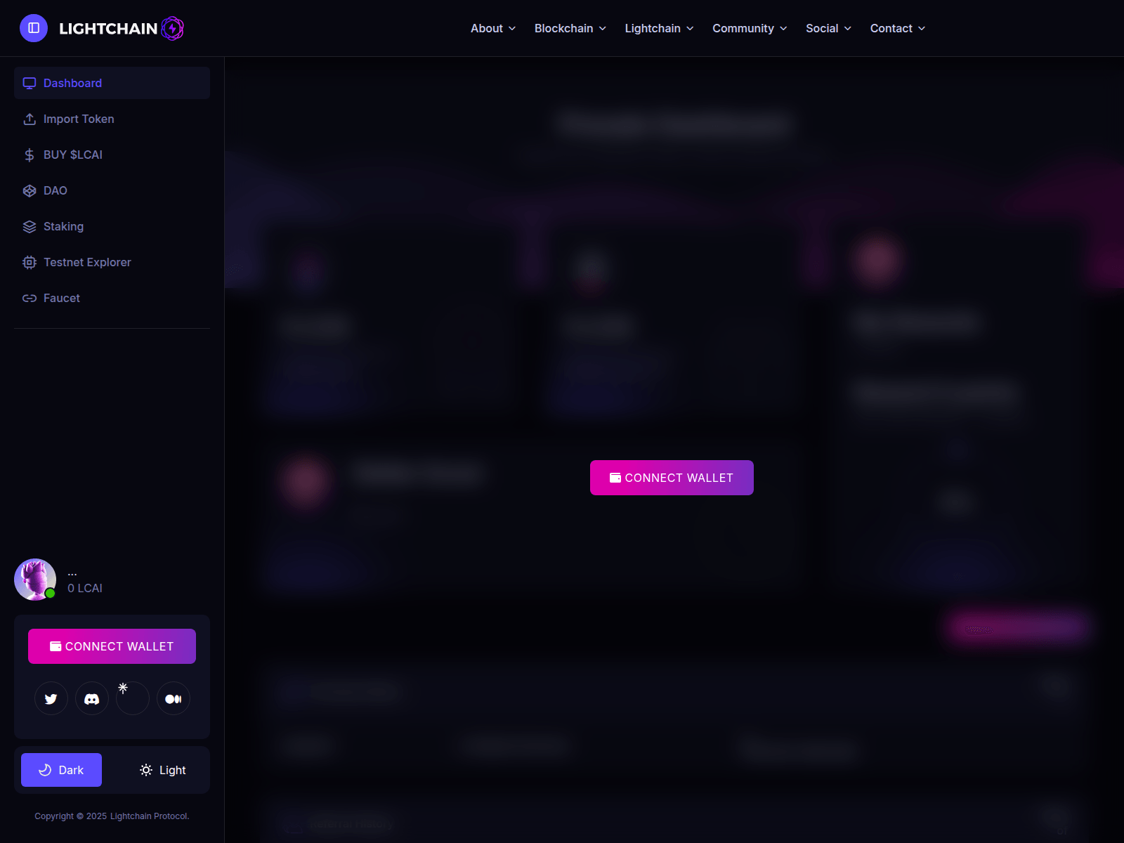 Screenshot of claim.lightchainai.tech