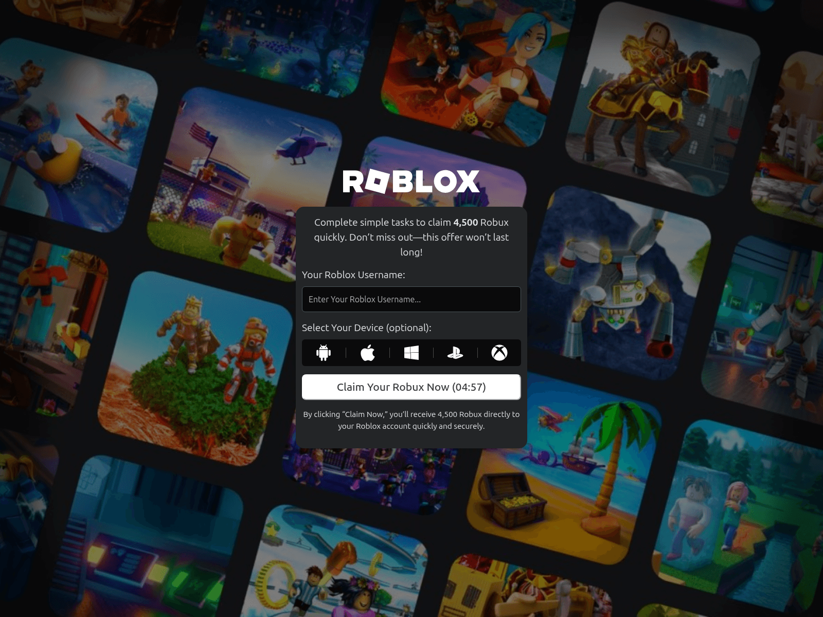 Screenshot of claimrobuxtoday.pages.dev