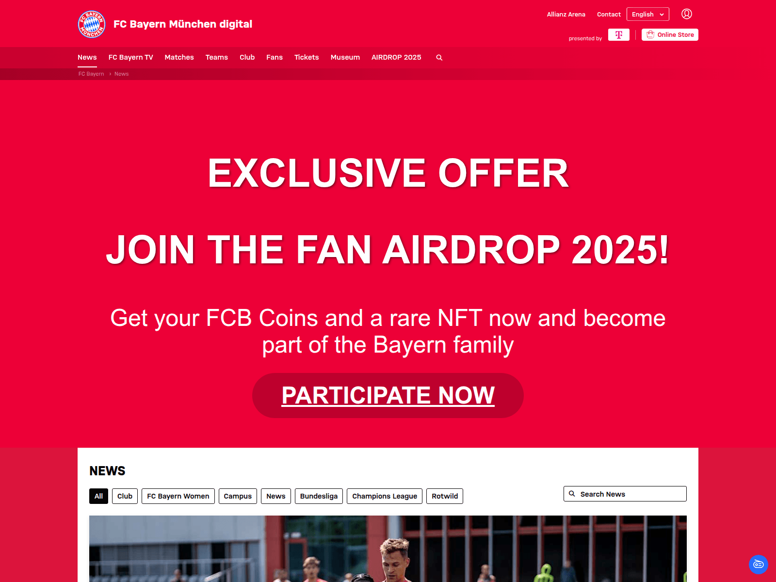 Screenshot of fc-bayern-fan-airdrop-2025.pages.dev