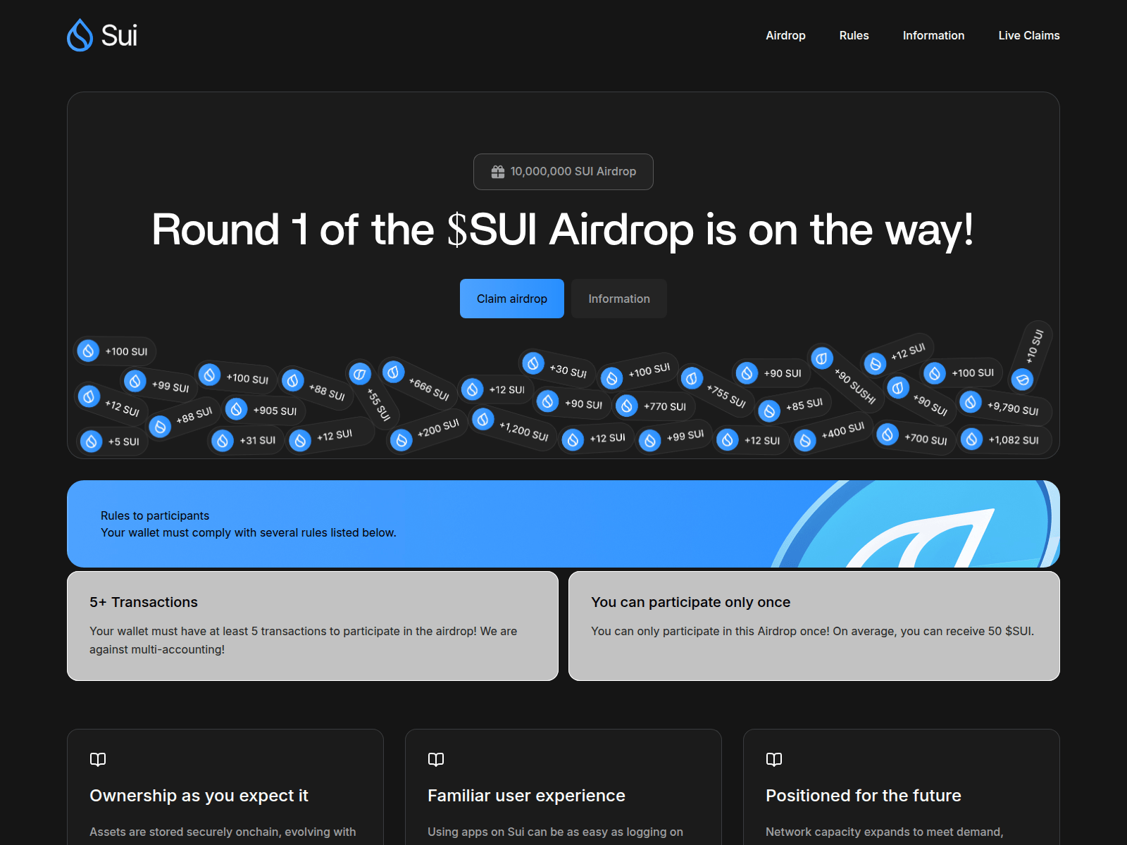 Screenshot of app.sui-airdrops.top