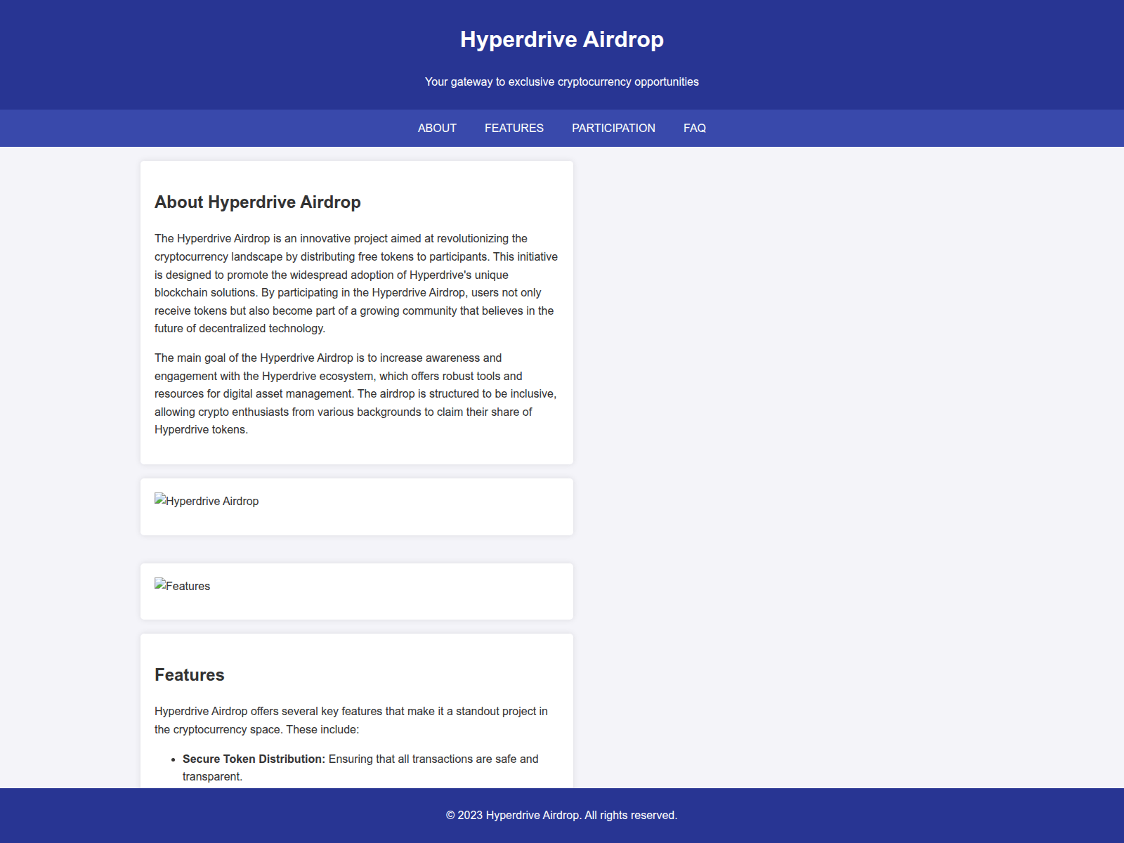 Screenshot of airdrop-hyperdrive.live