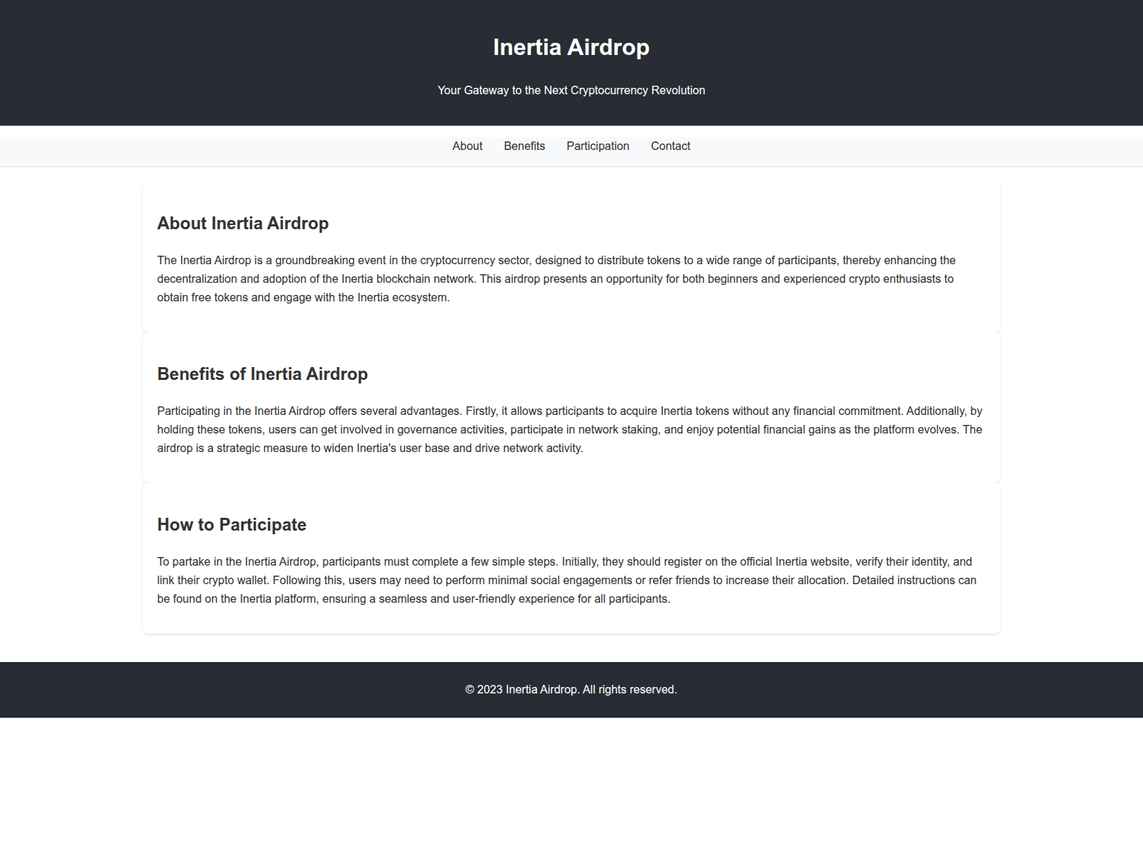 Screenshot of airdrop-inertia.live