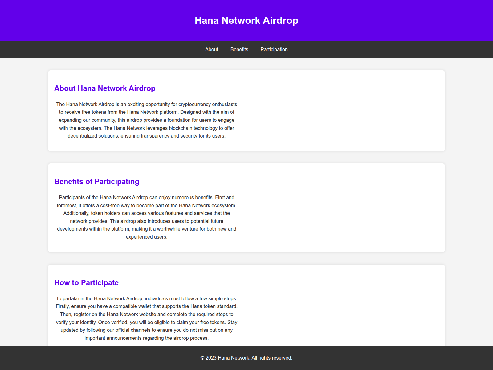 Screenshot of airdrophananetwork.live