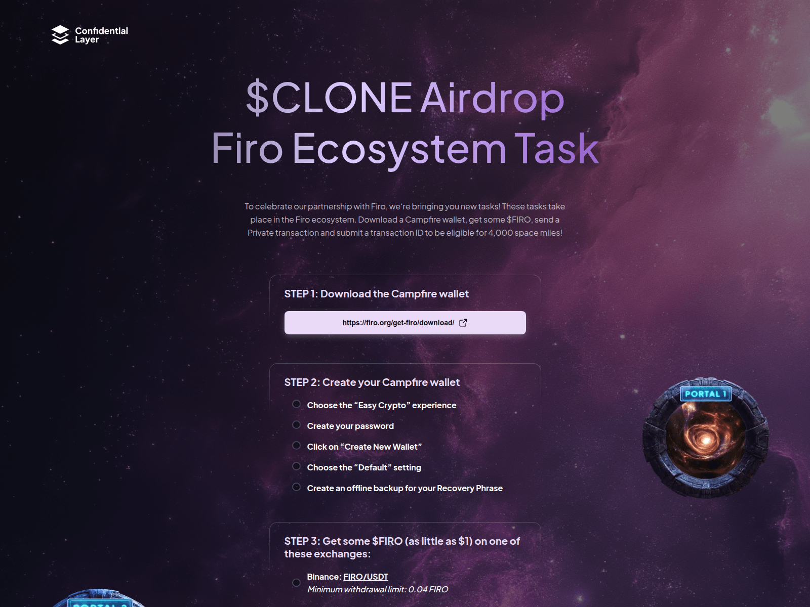 Screenshot of firo.cloneairdrop.com