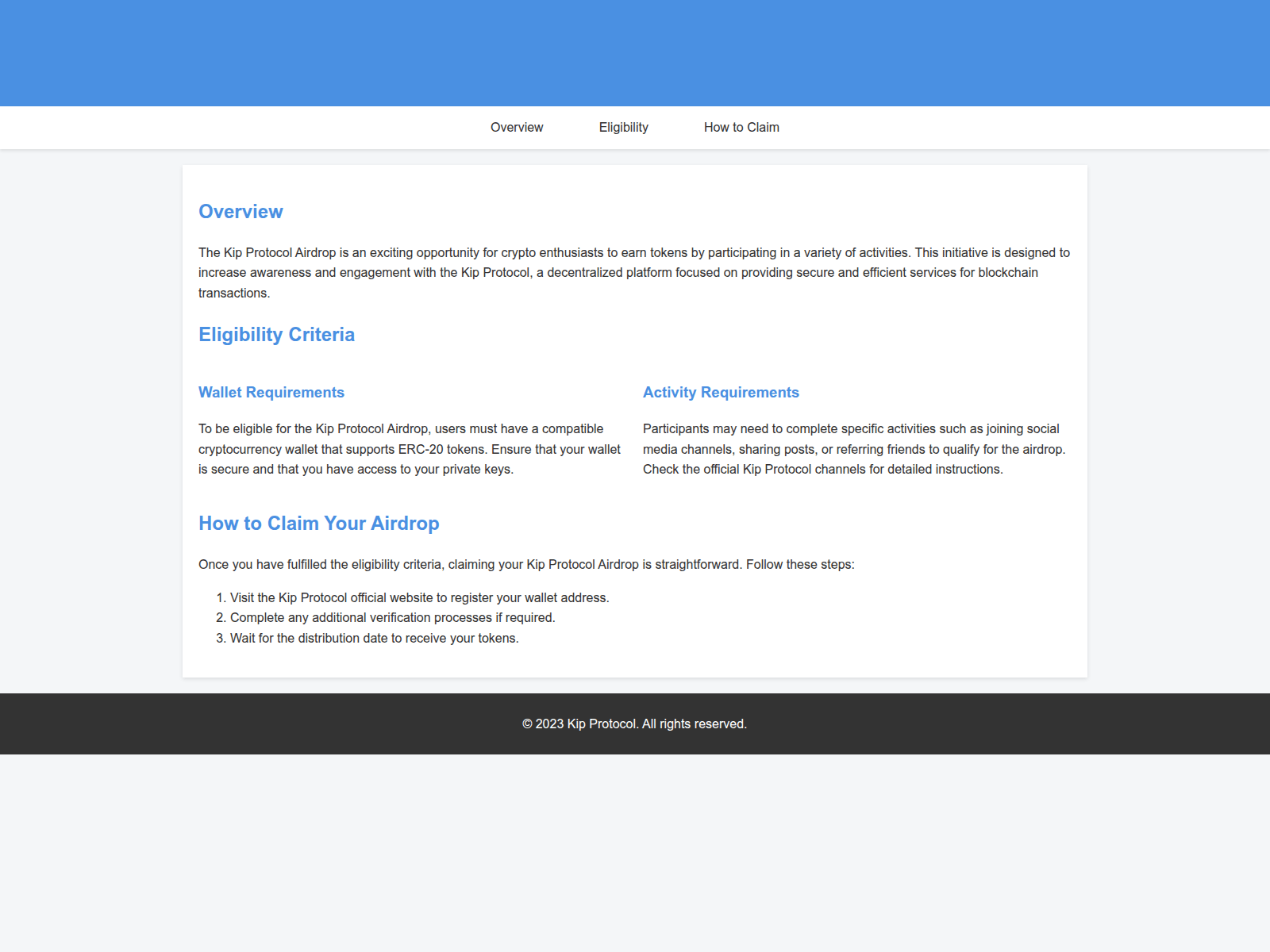 Screenshot of airdropkipprotocol.live