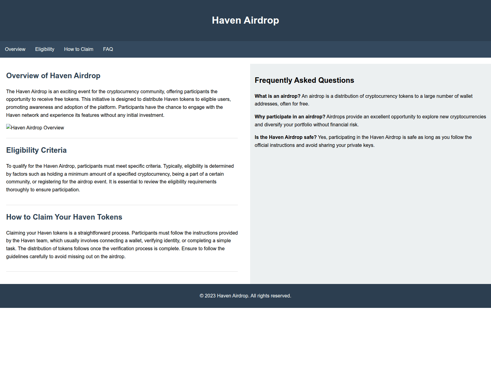 Screenshot of airdrophaven.live