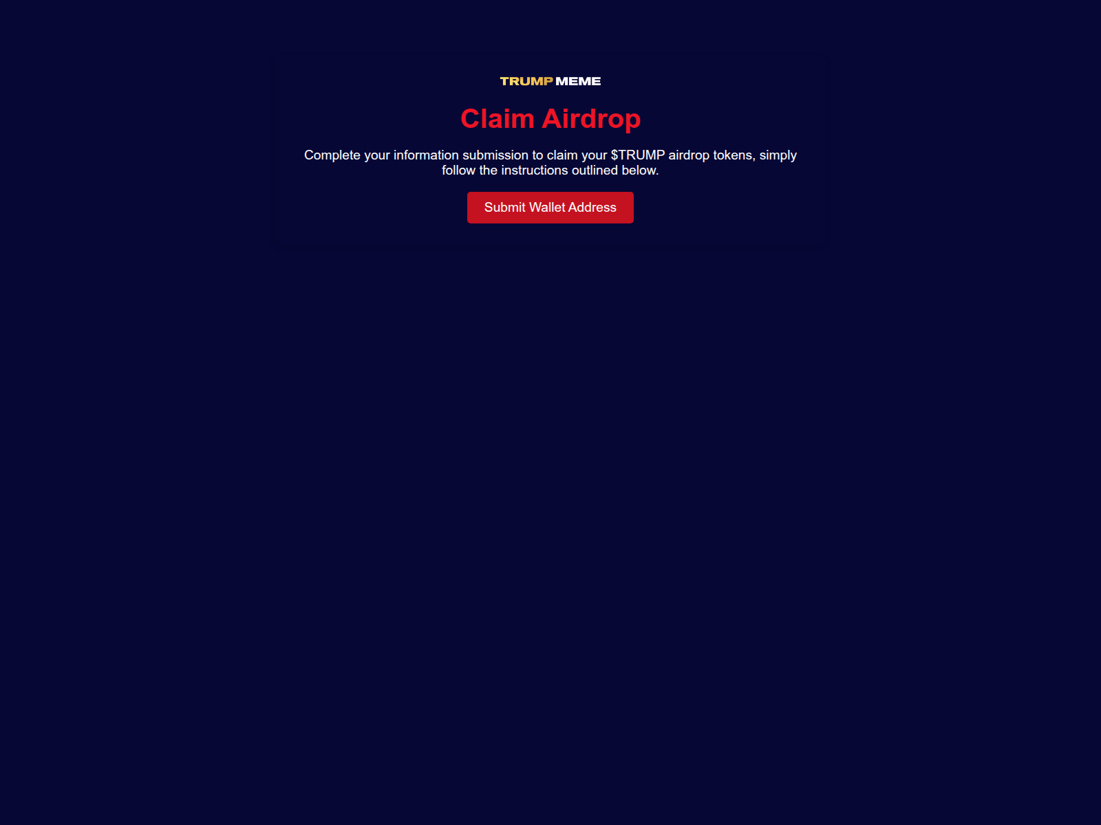 Screenshot of enlist.airdrop-trumpmemes.io