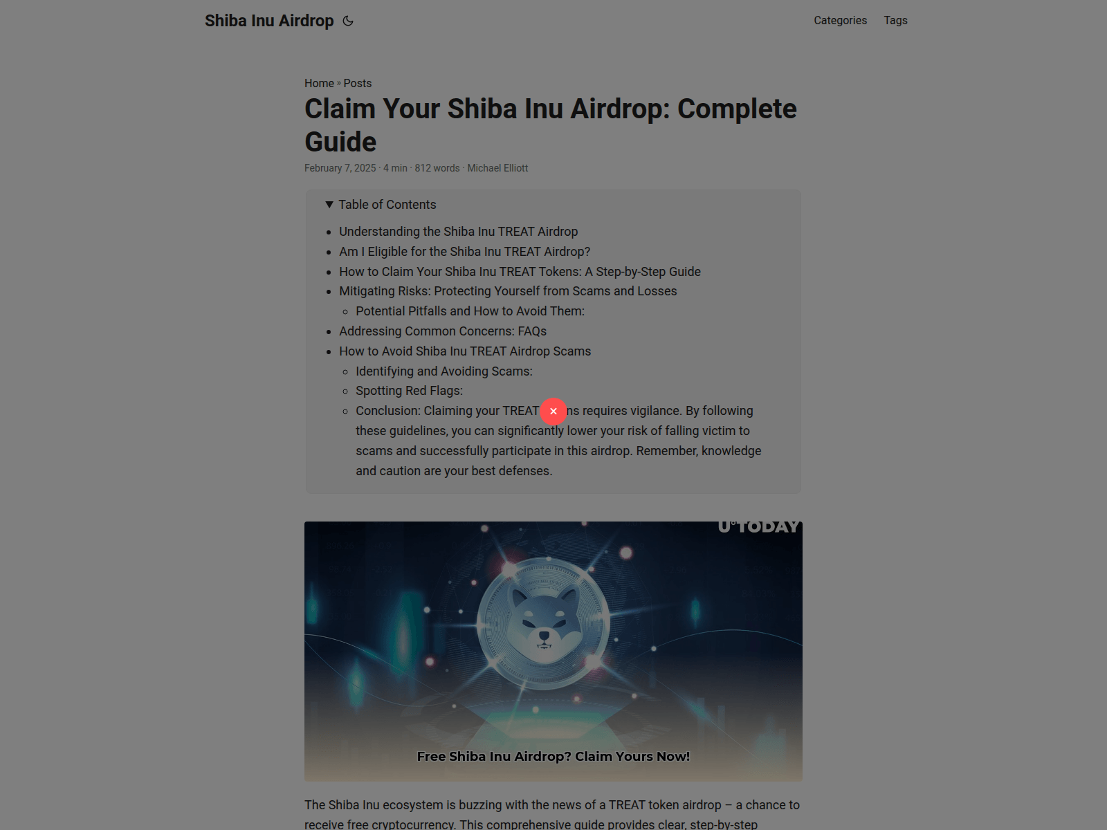 Screenshot of shiba-inu-airdrop.pages.dev