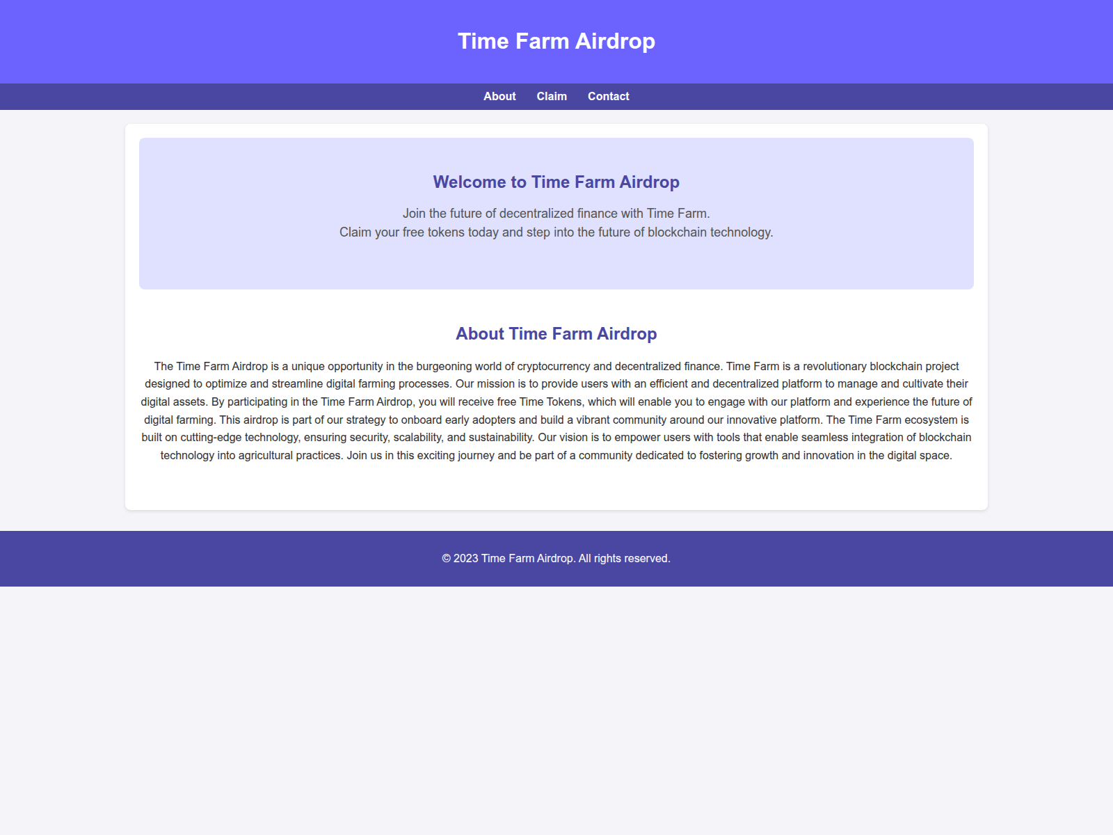 Screenshot of timefarmairdrop.live