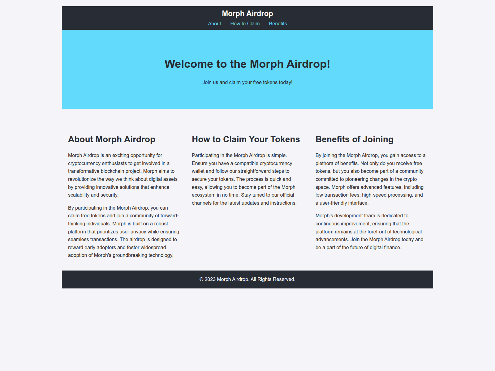Screenshot of morph-airdrop.live