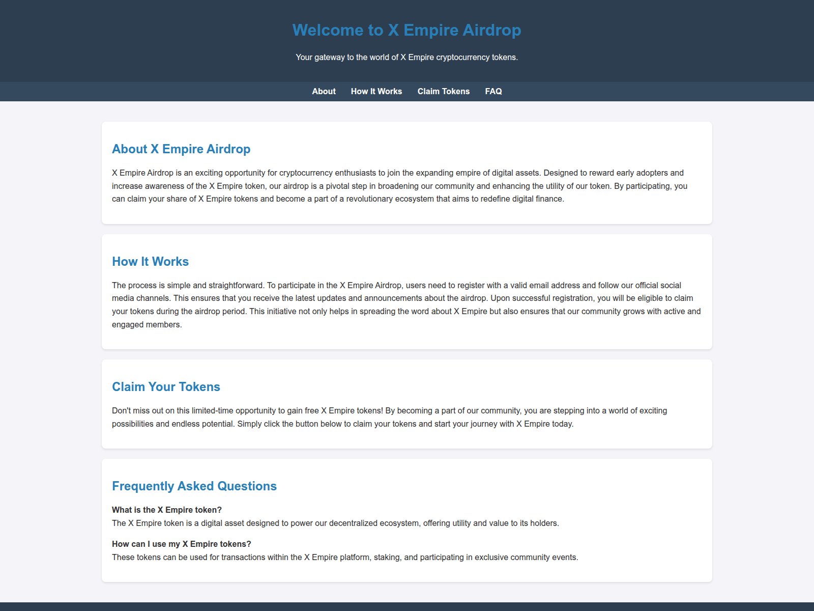 Screenshot of xempire-airdrop.live