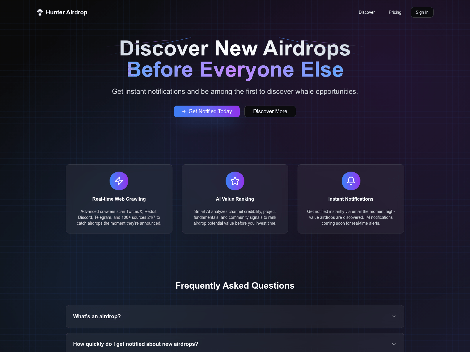 Screenshot of hunterairdrop.com