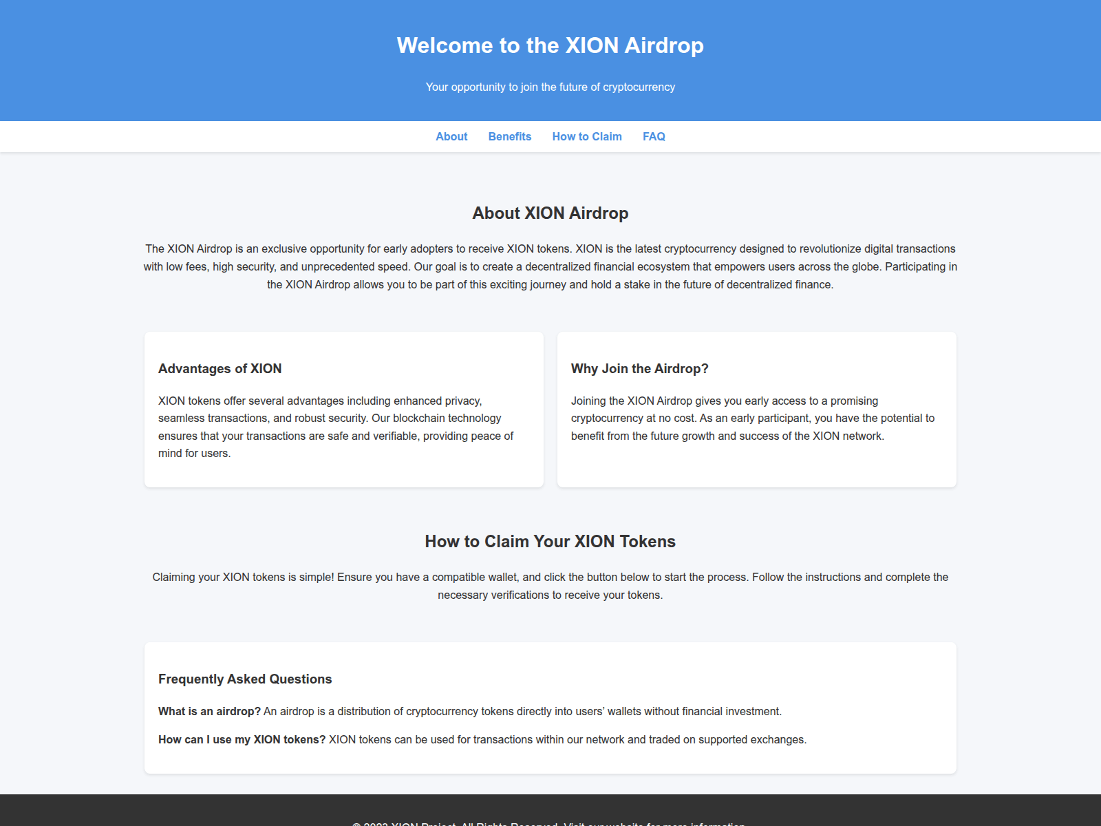 Screenshot of xionairdrop.live