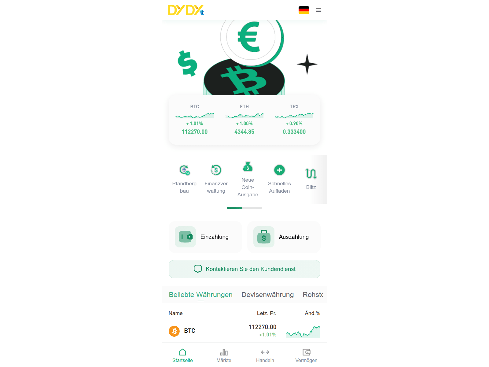 Screenshot of dydxvault.com