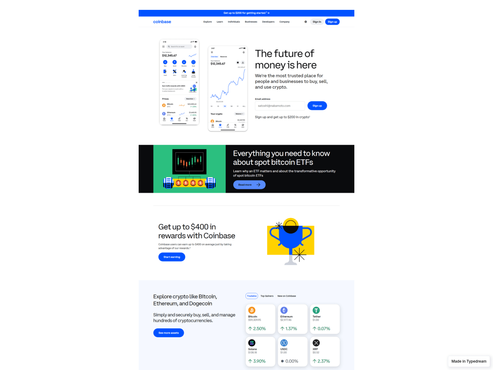 Screenshot of coinbae-en-help-extension.typedream.app
