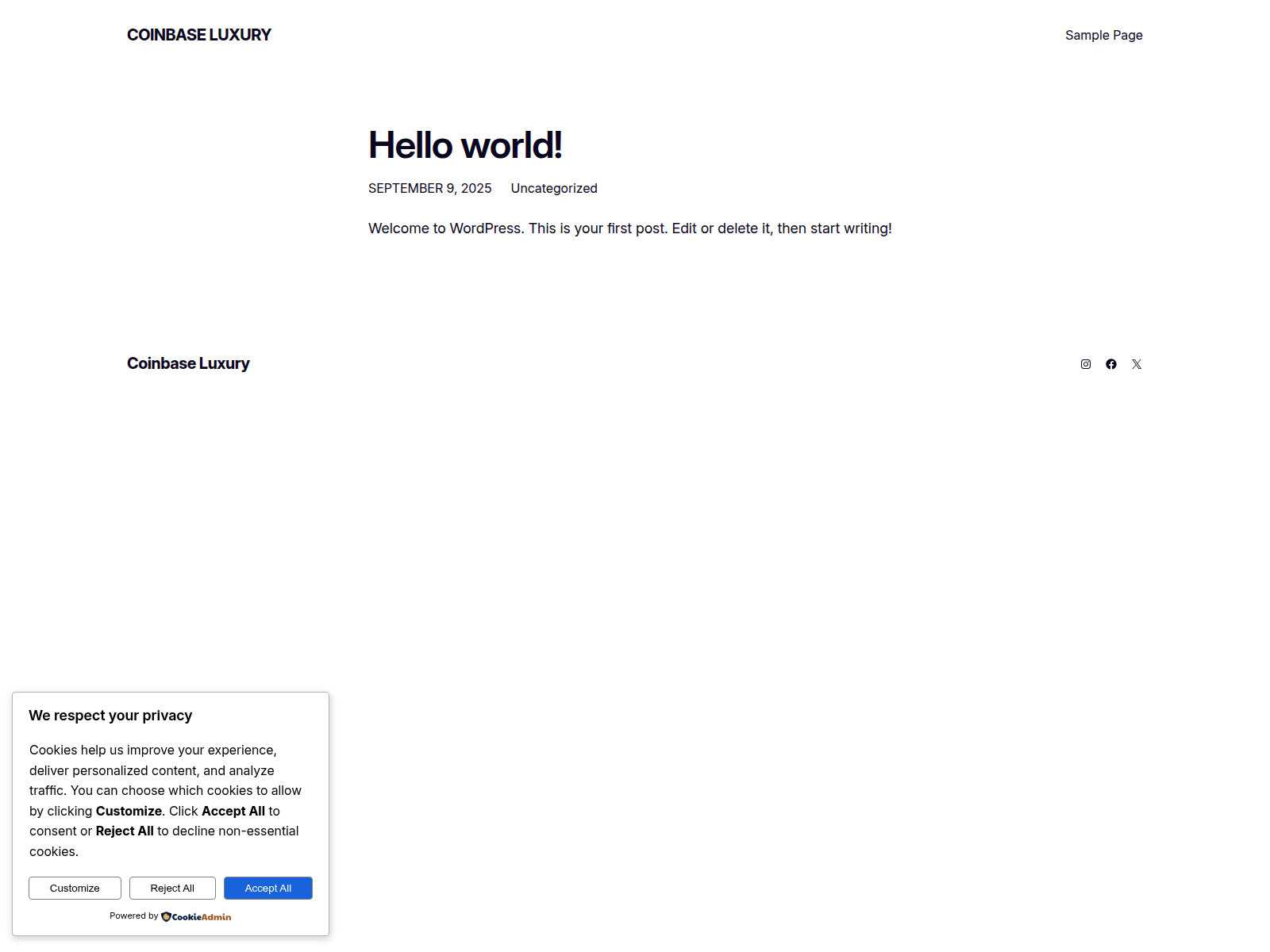 Screenshot of coinbaseluxury.com