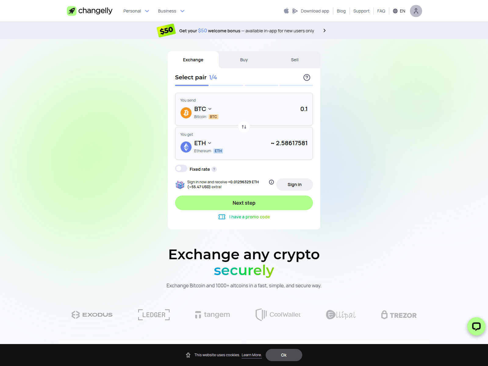 Screenshot of changelly.com-swap-browser-api-v2.app