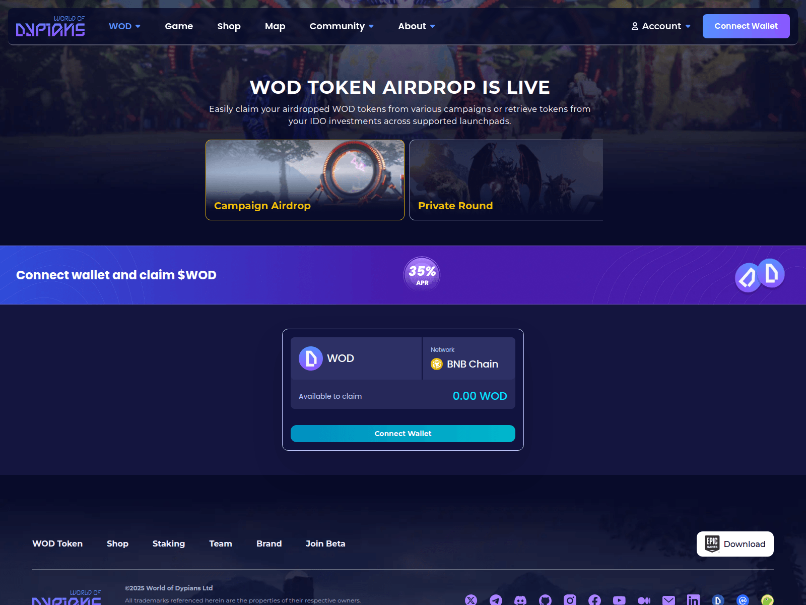 Screenshot of claim-worldofdypians.top