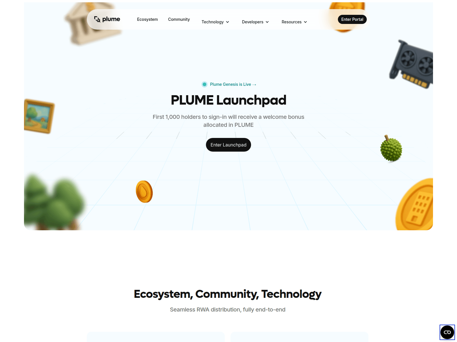 Screenshot of launchpad-plume.org