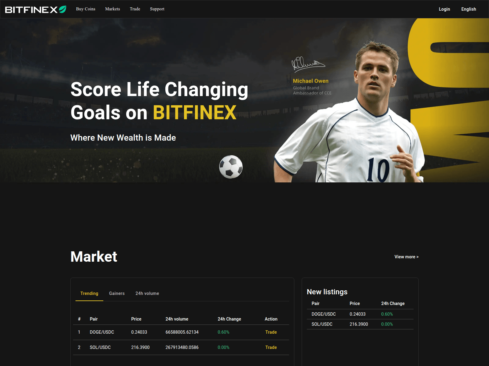 Screenshot of bitfinexes.com