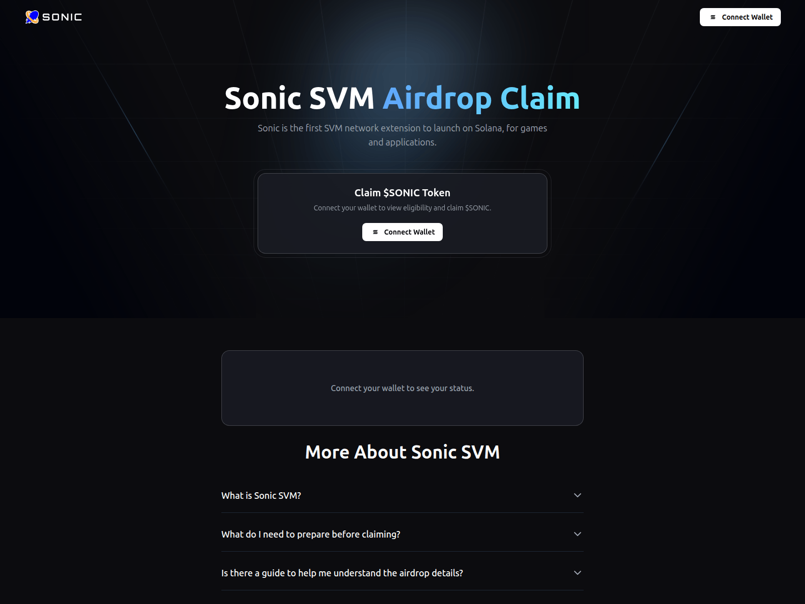 Screenshot of airdrop.sonicsvn.com