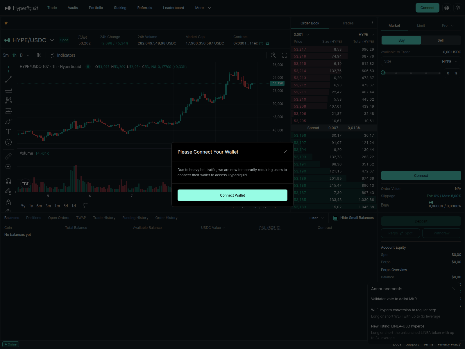 Screenshot of app.hciperliquid.com