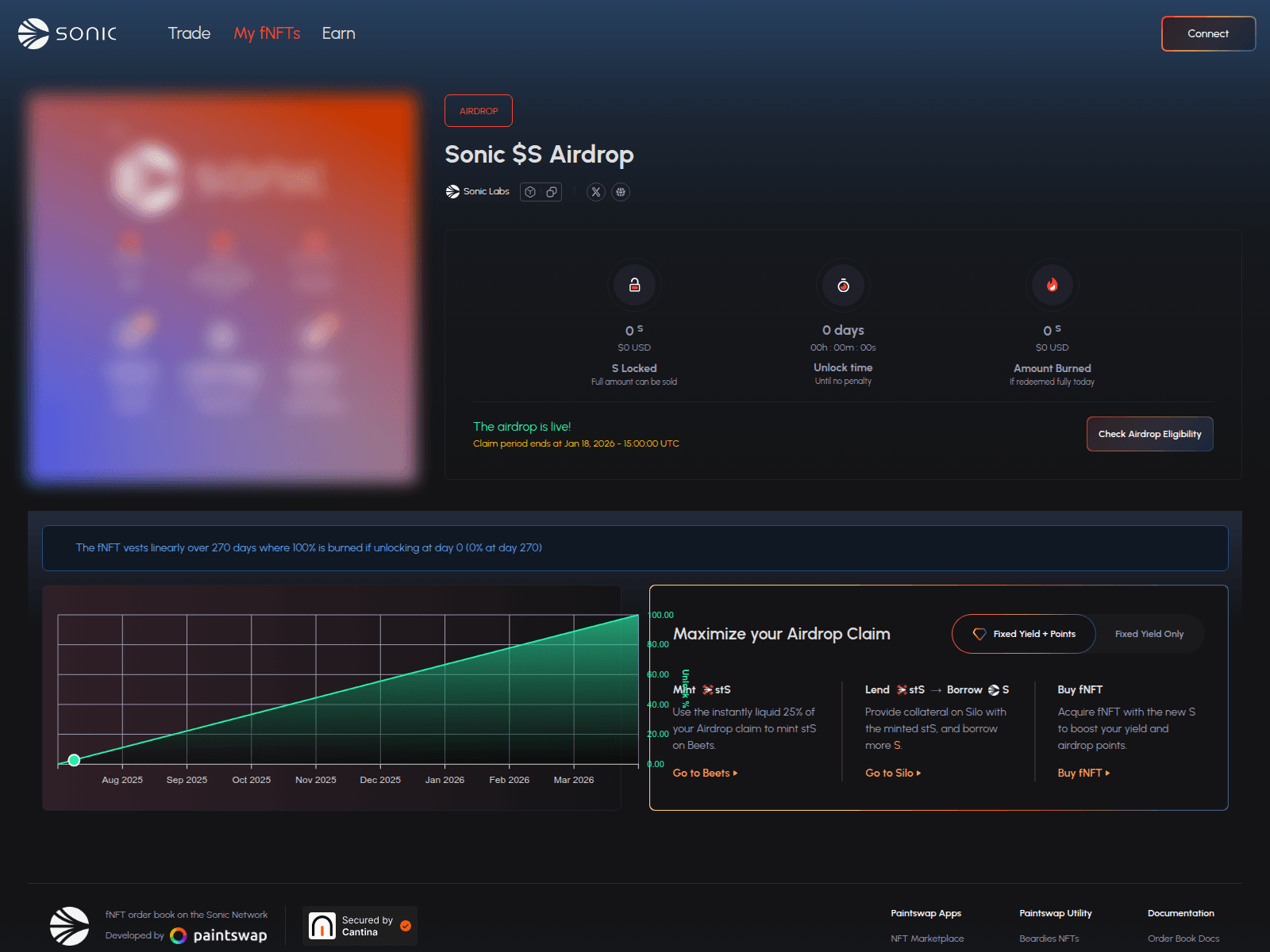 Screenshot of airdrop.sonicnft.link