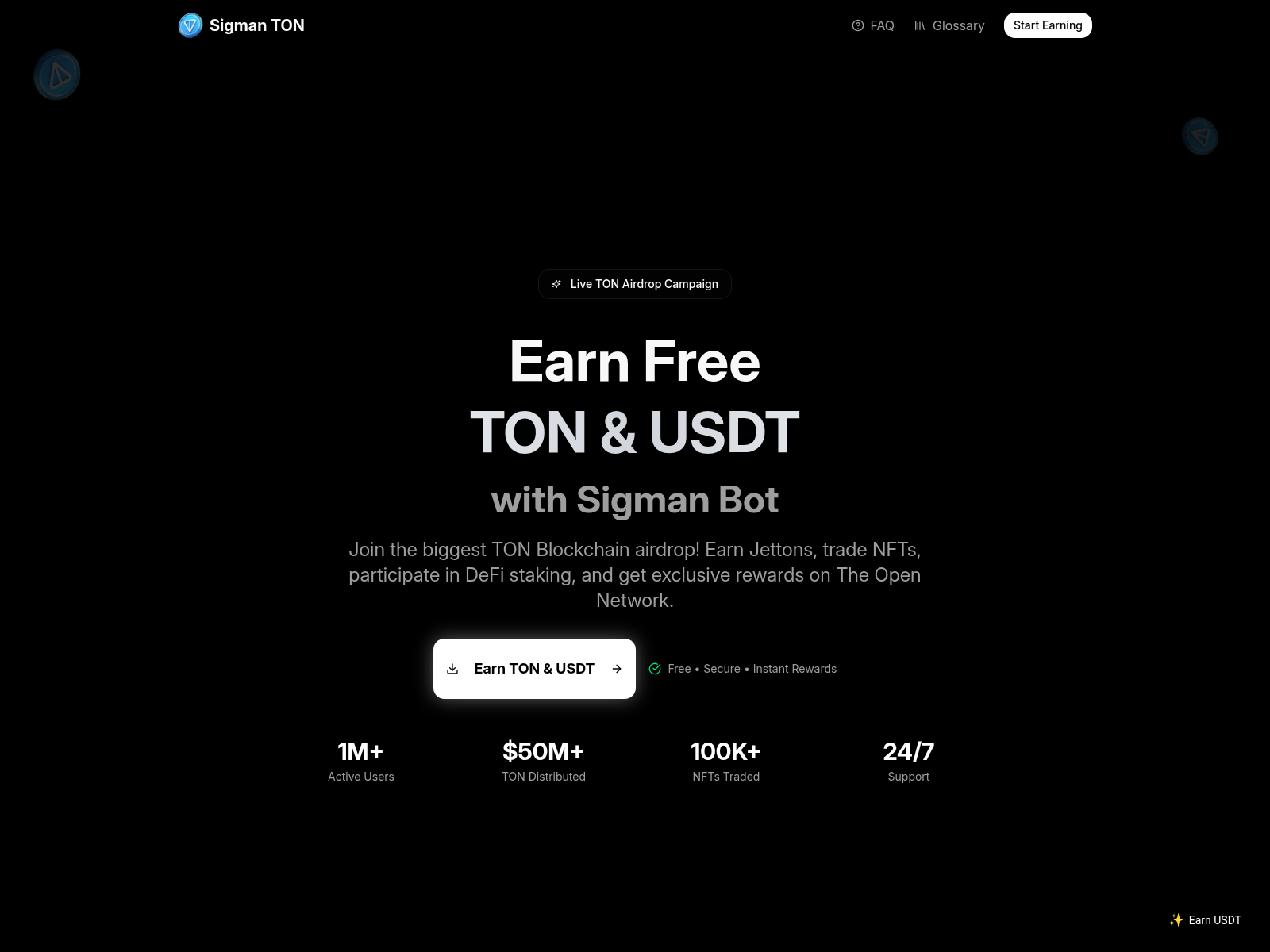Screenshot of tonairdrops.com