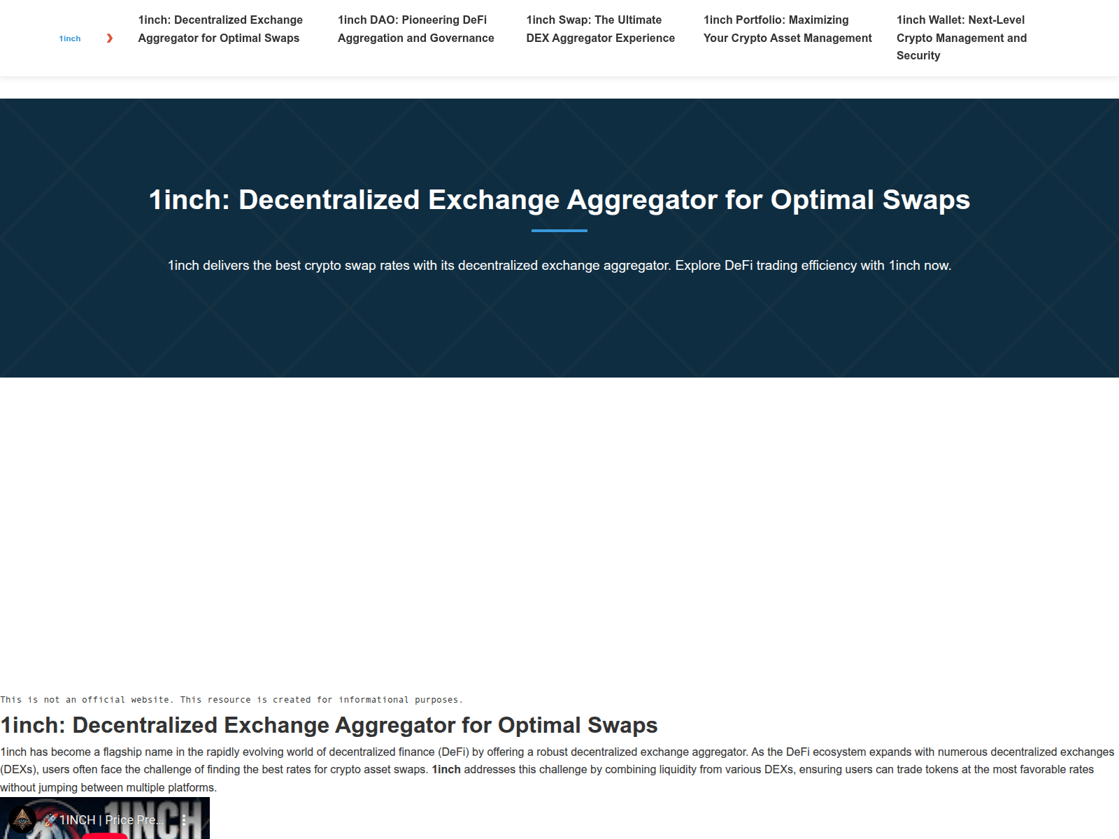 Screenshot of web-1inch.to