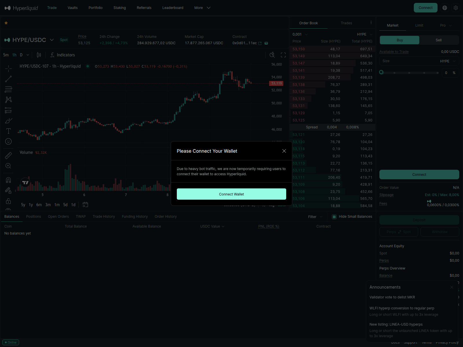 Screenshot of app.huiperliquid.com