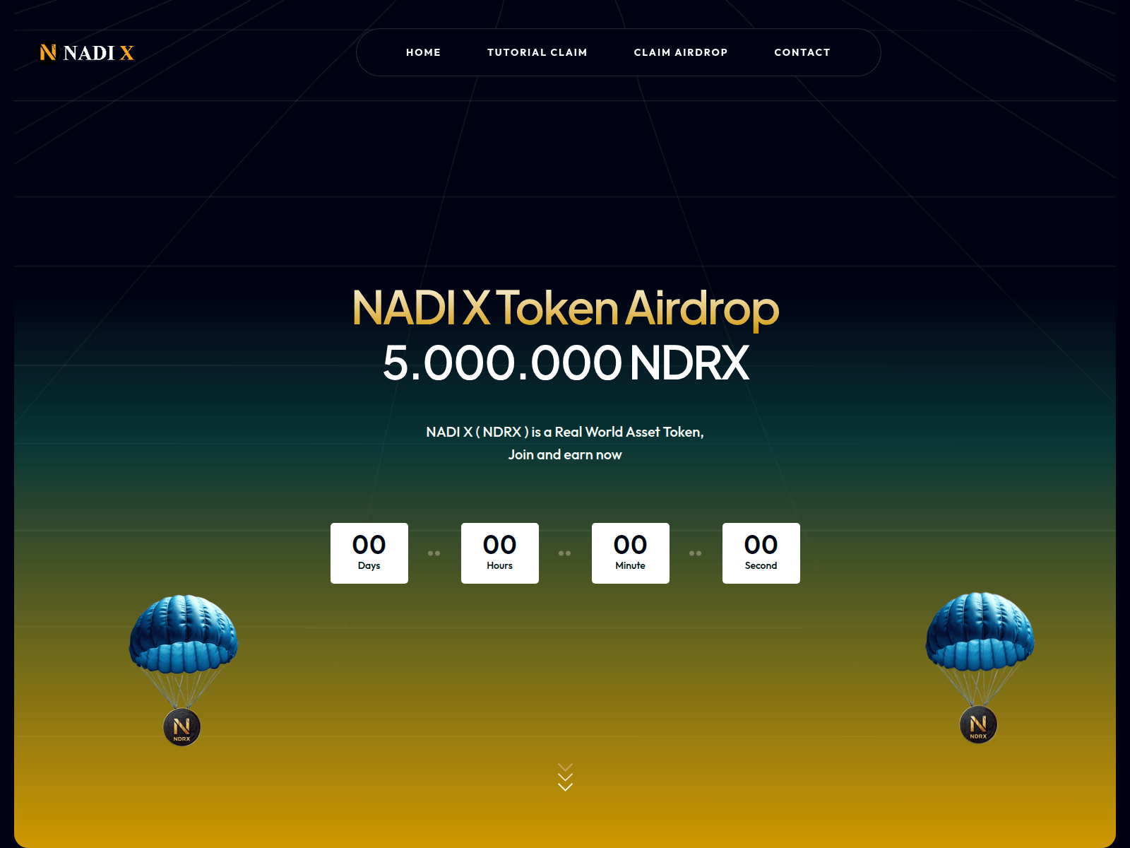 Screenshot of airdrops.nadirealx.io
