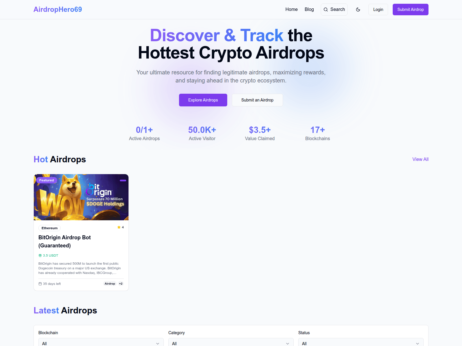 Screenshot of airdrophero.pages.dev