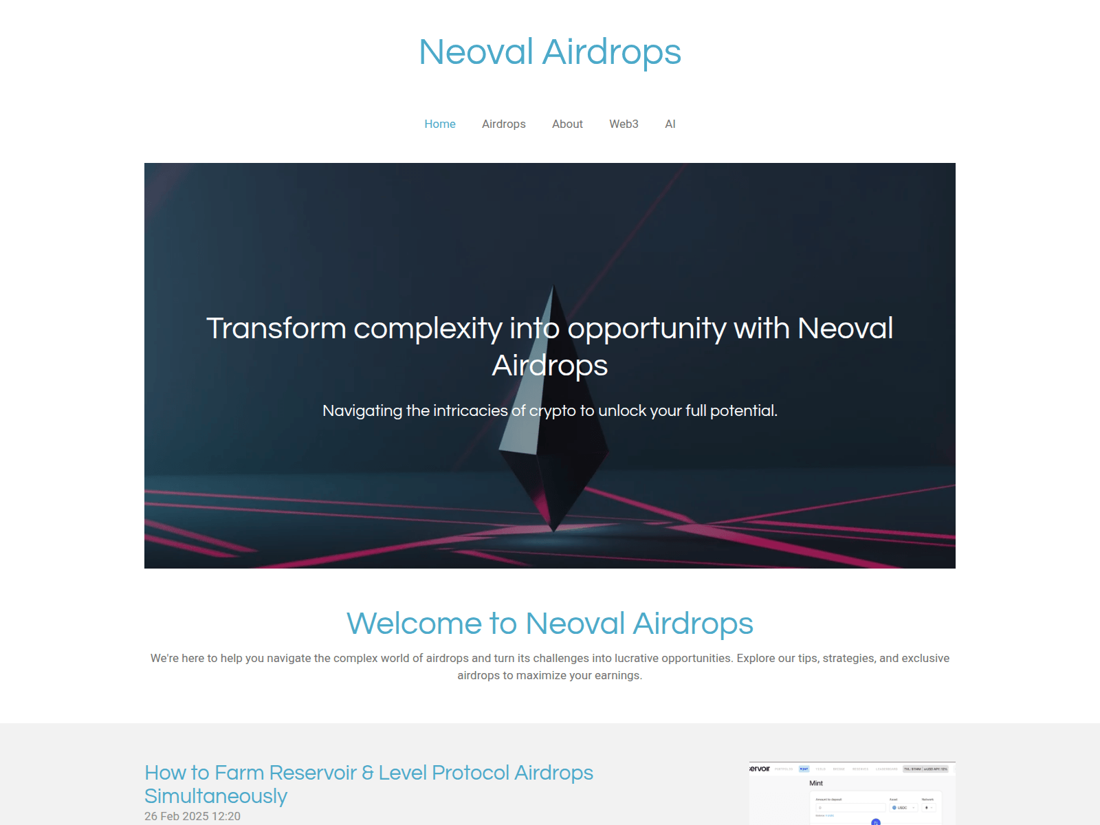 Screenshot of www.neovalairdrops.ch