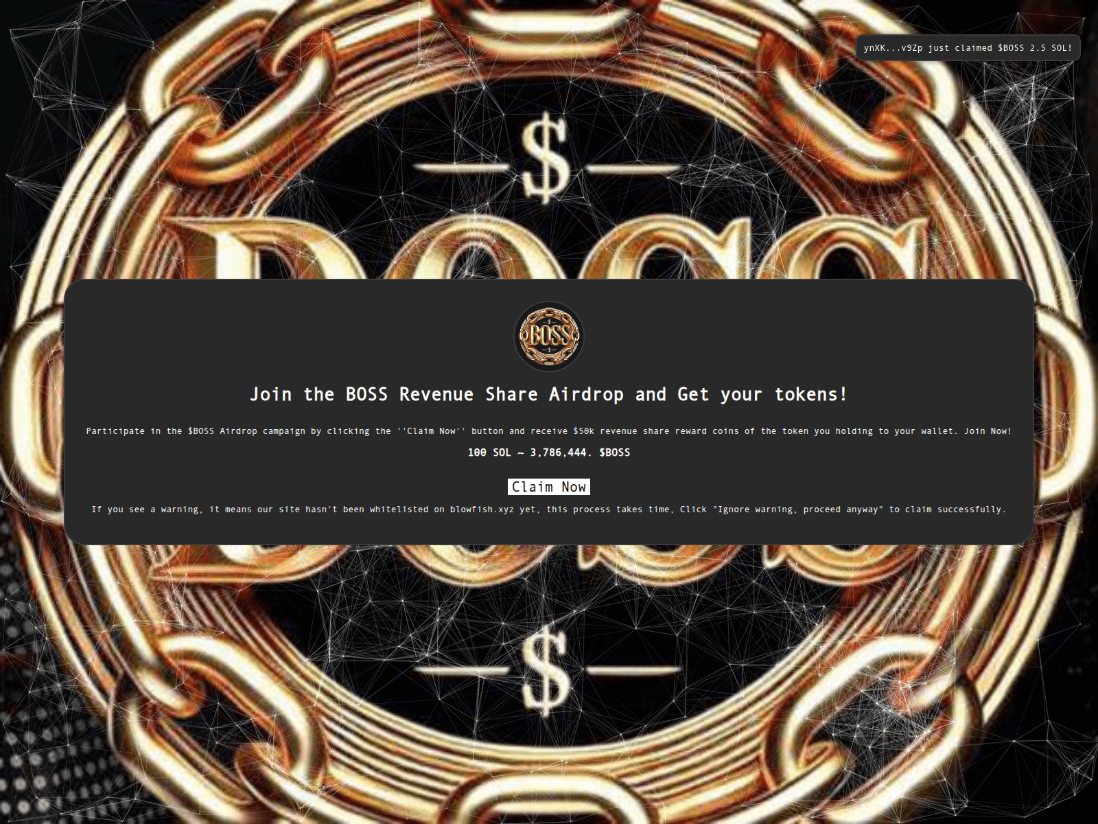 Screenshot of bossairdrop.pages.dev