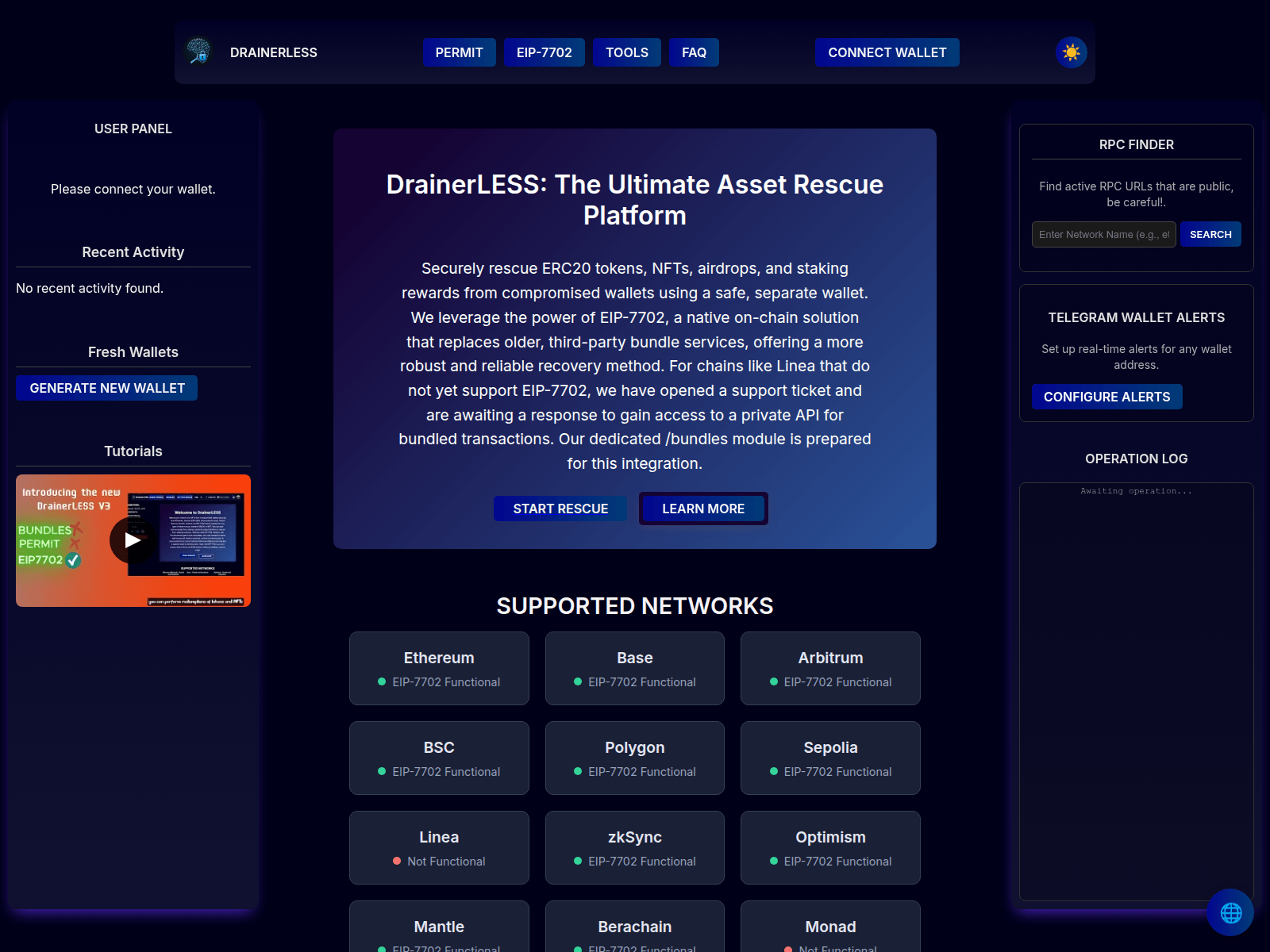 Screenshot of drainerless.xyz