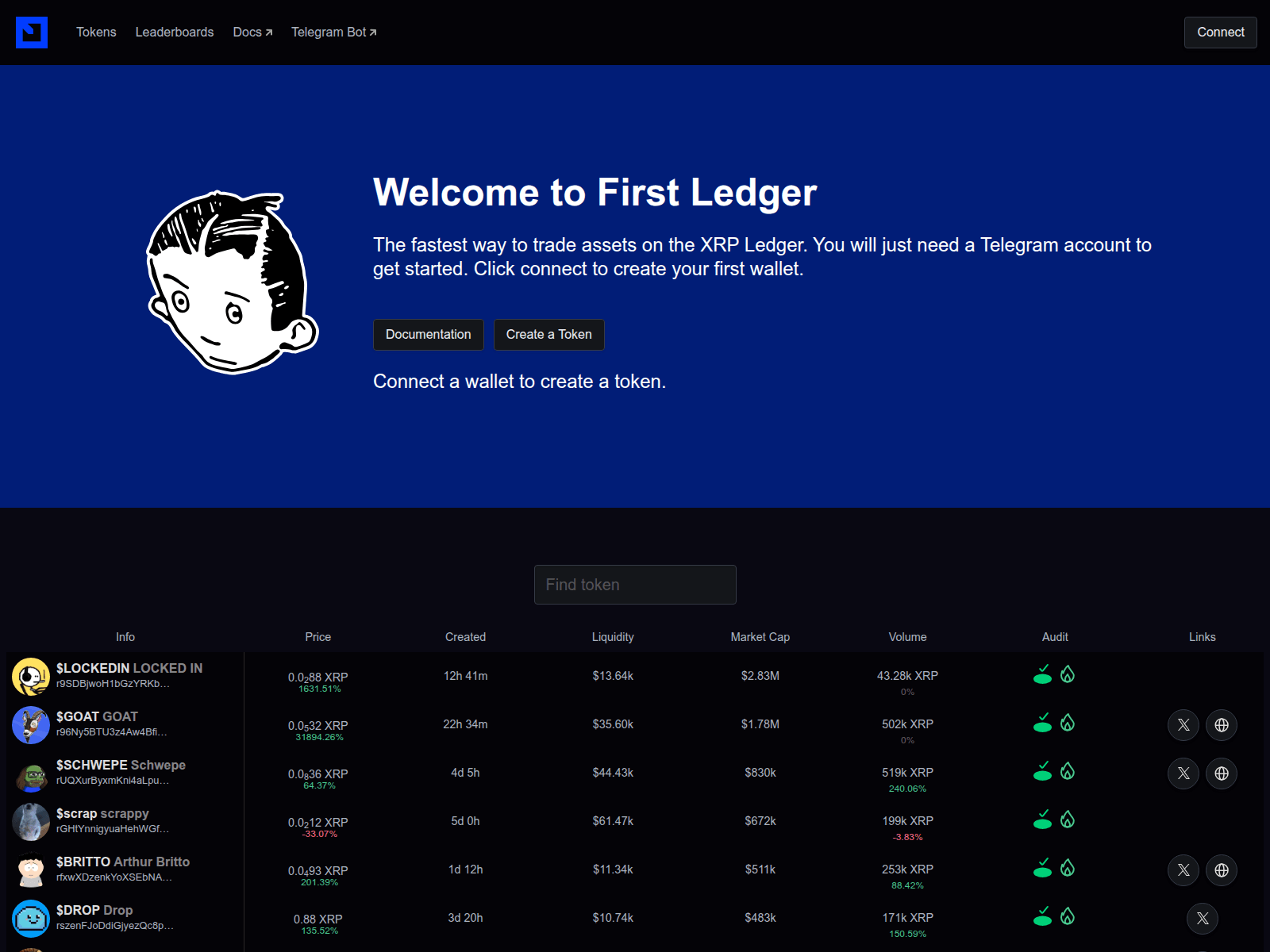 Screenshot of firstledgerconnect.app