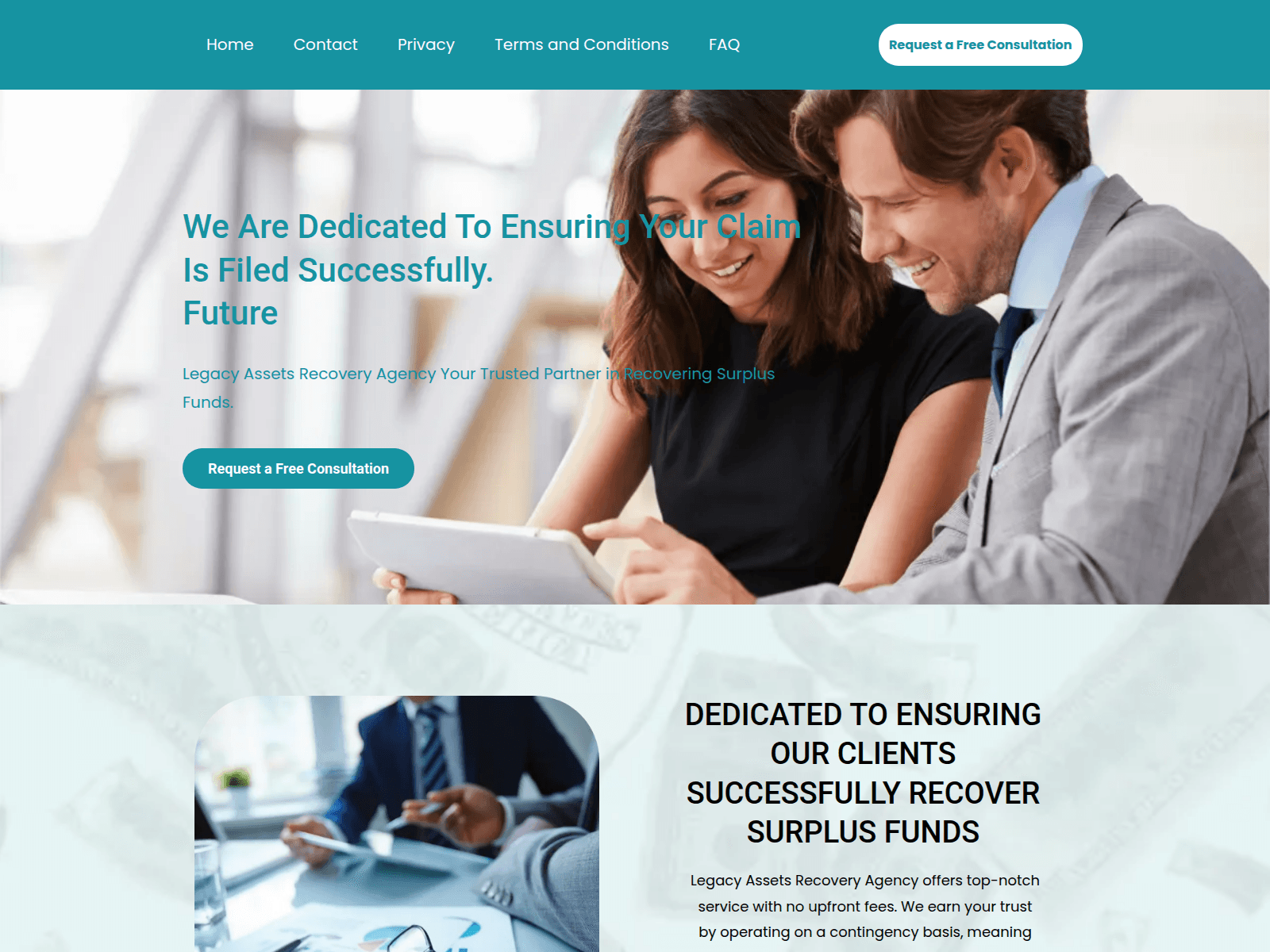 Screenshot of legacyassetsrecoveryagency.com