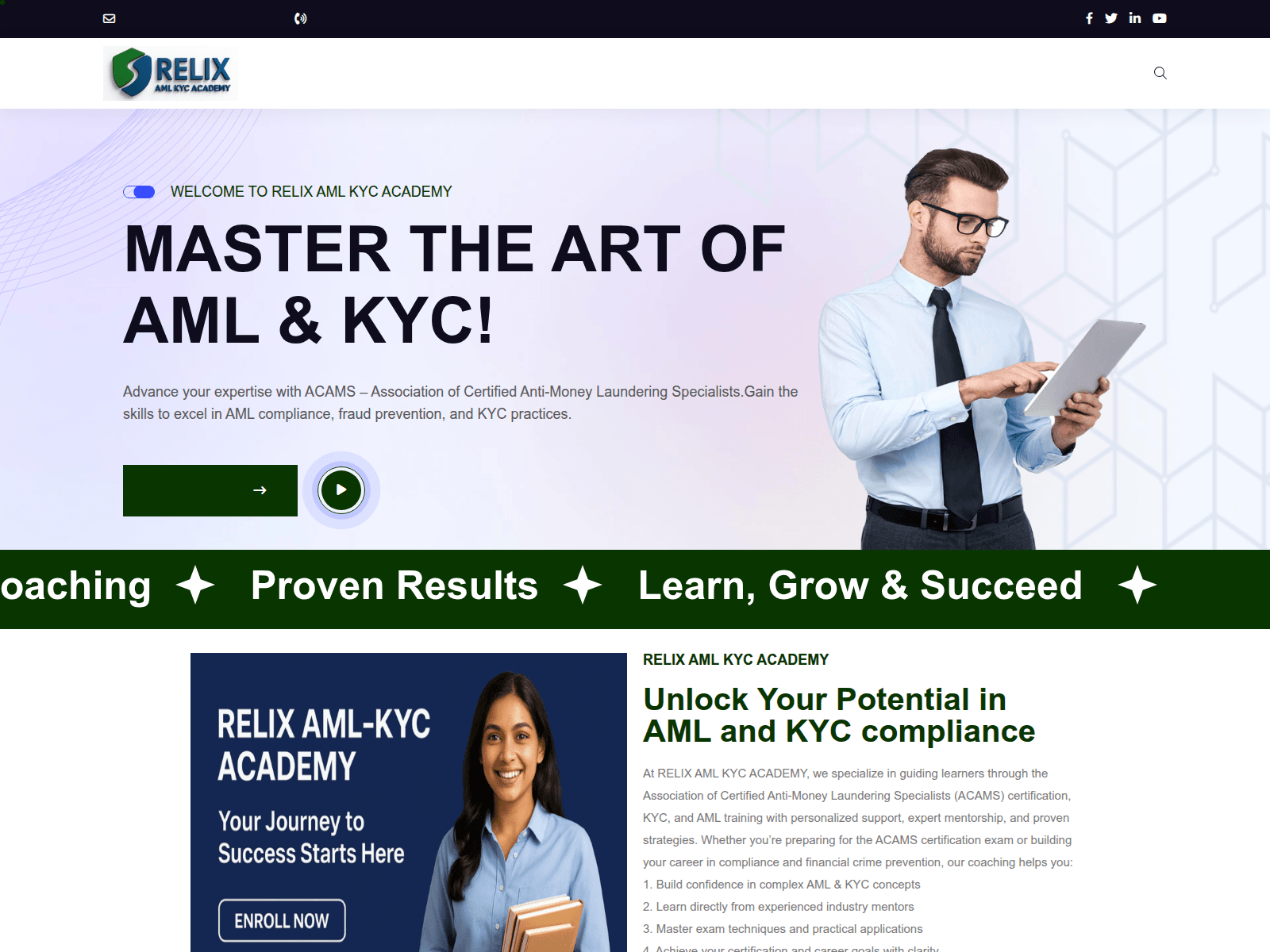 Screenshot of relixamlkycacademy.com