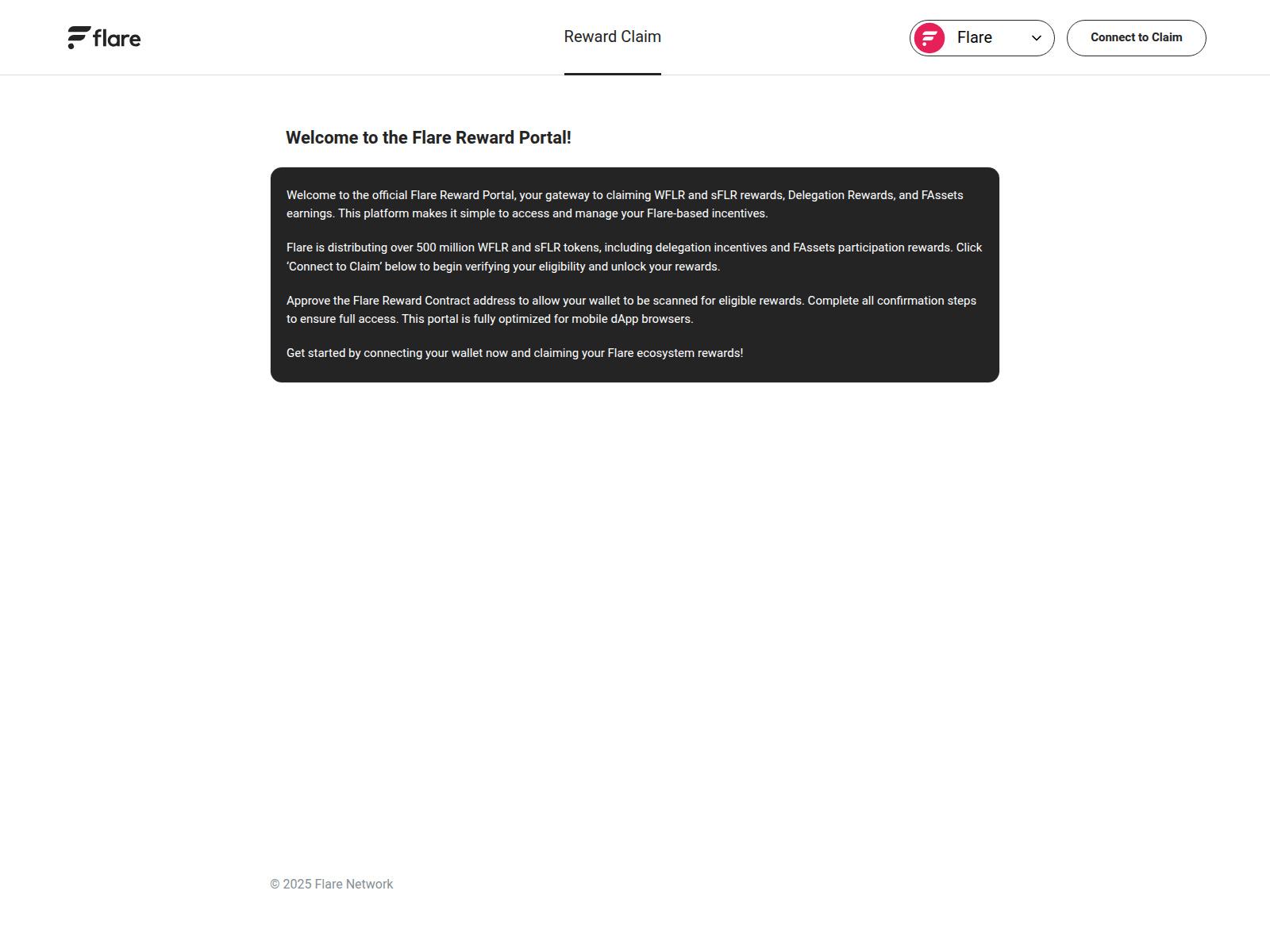 Screenshot of flare-airdrop.pages.dev