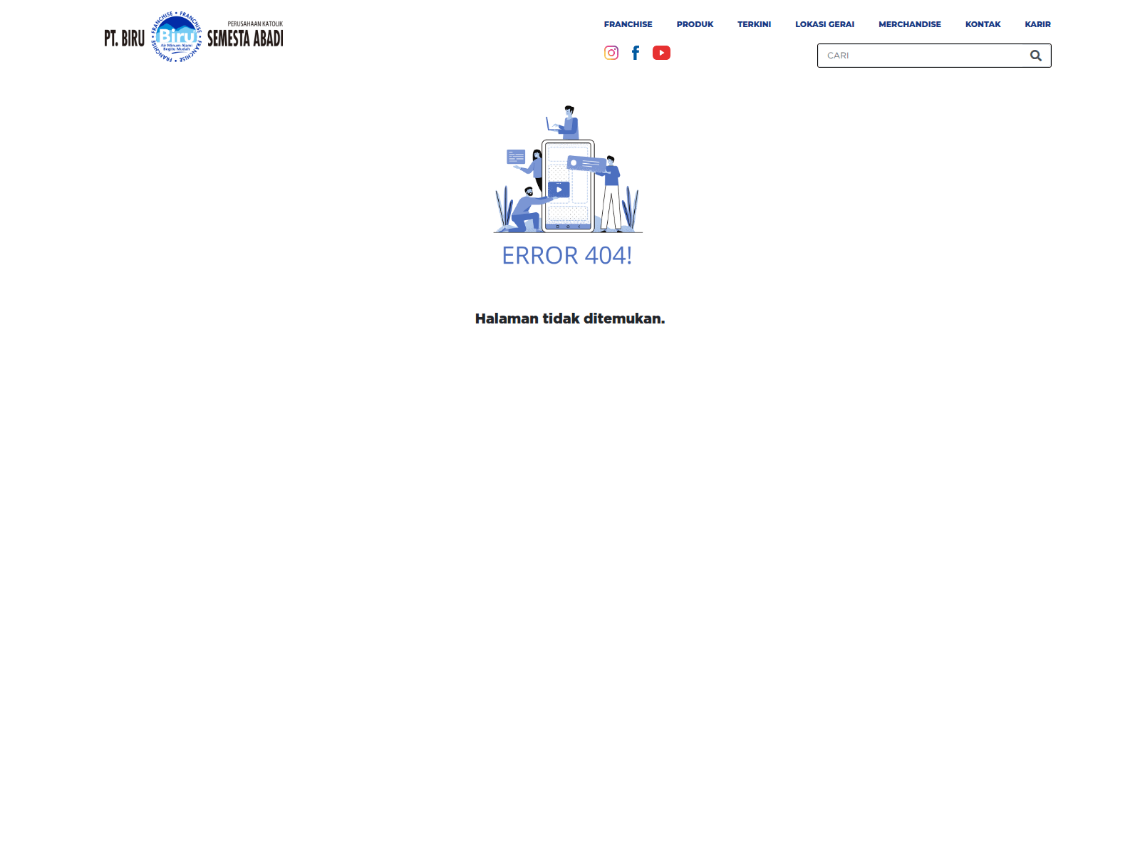 Screenshot of airminumbiru.com