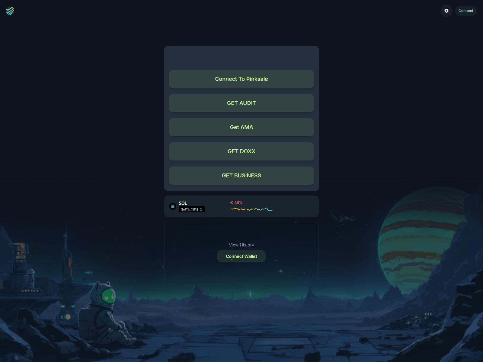 Screenshot of connect-pinksale.pages.dev
