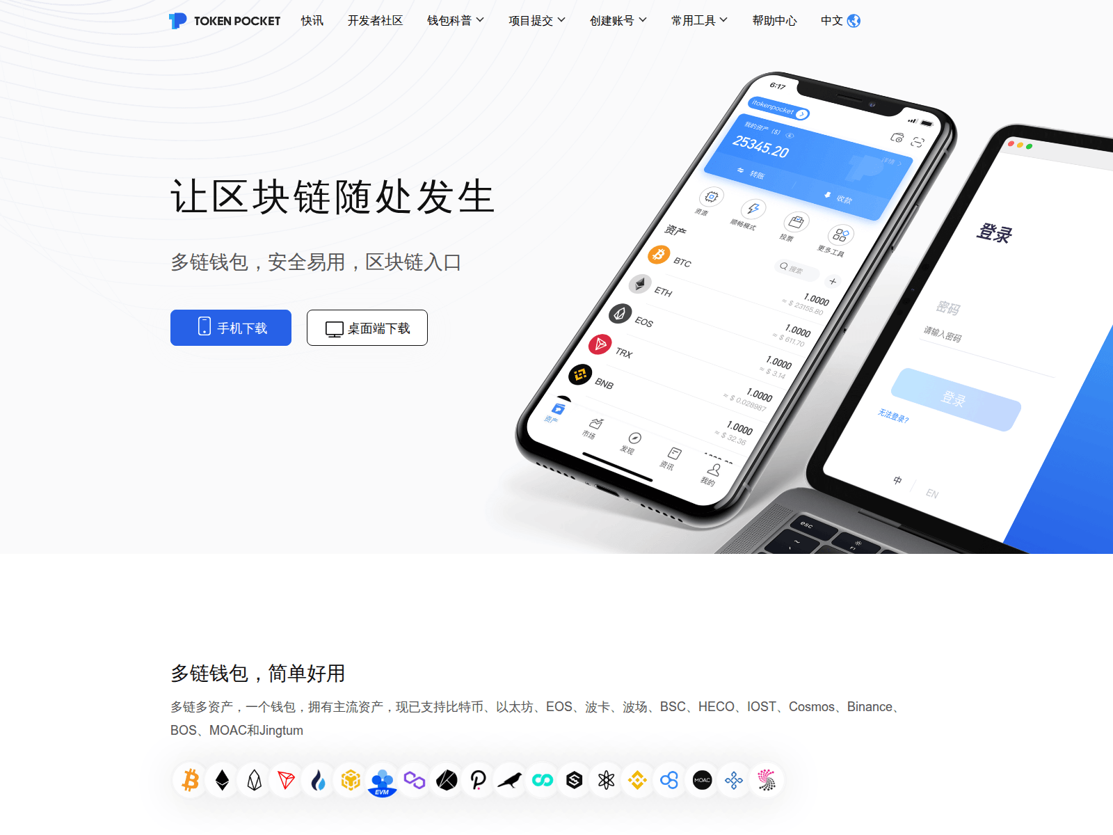 Screenshot of tokenpocket.hk.cn