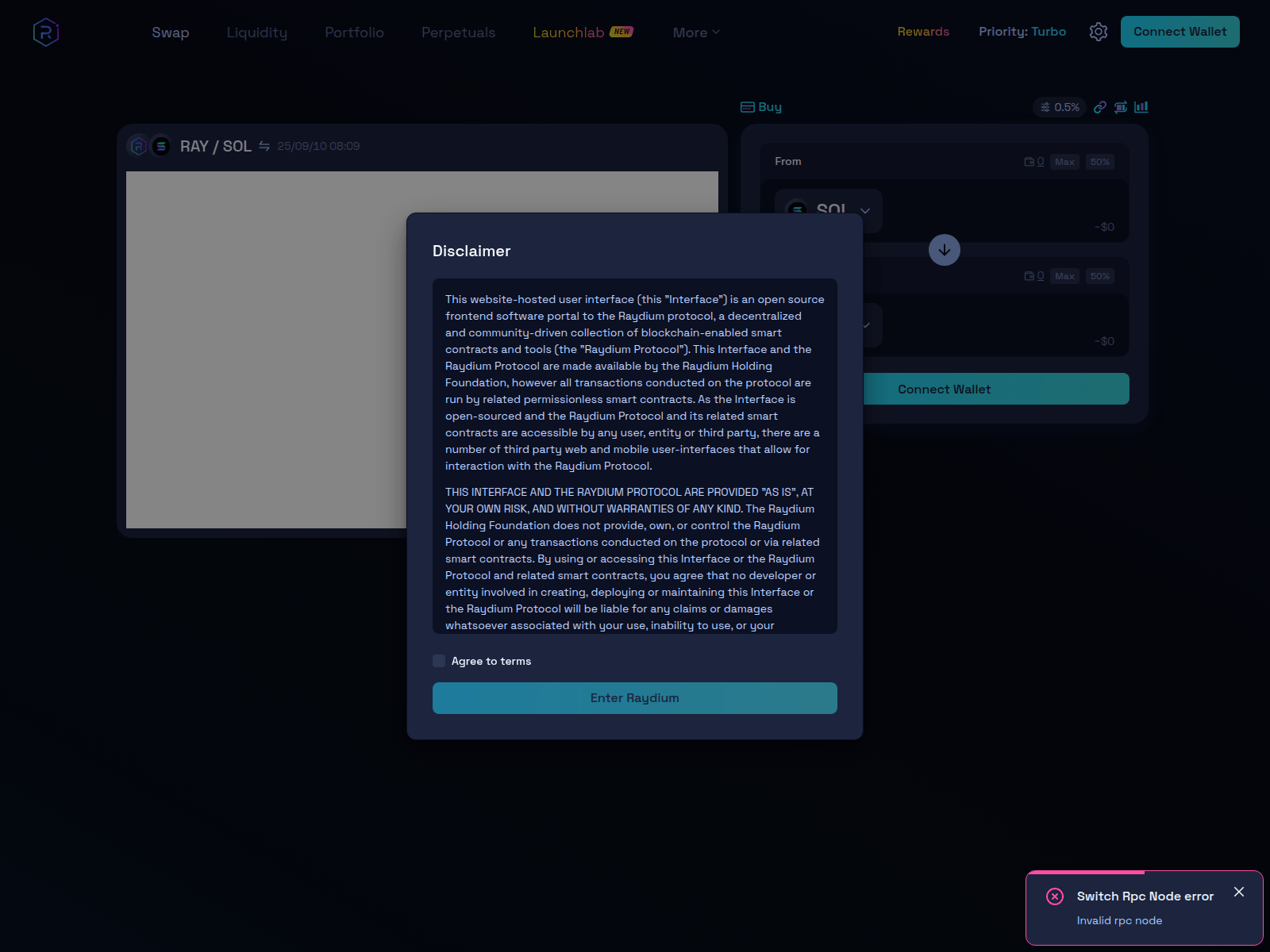 Screenshot of raydiumapp.pages.dev