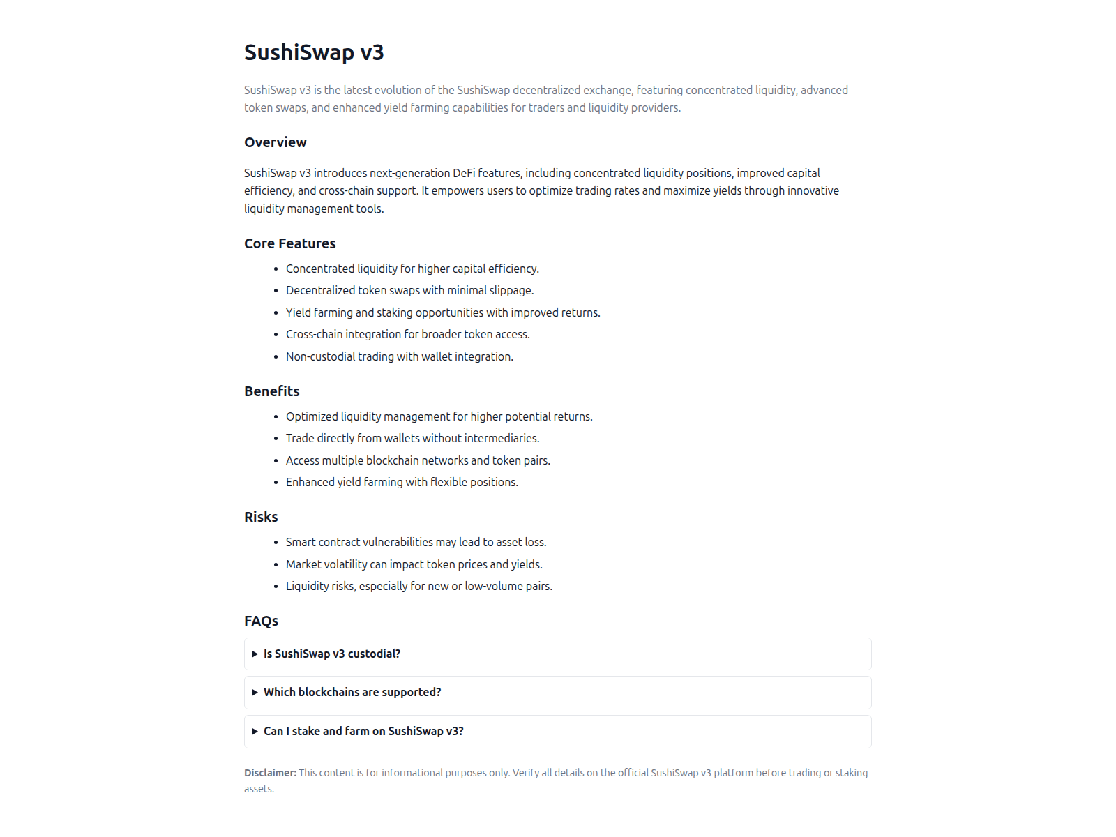Screenshot of sushiswapv3.pages.dev