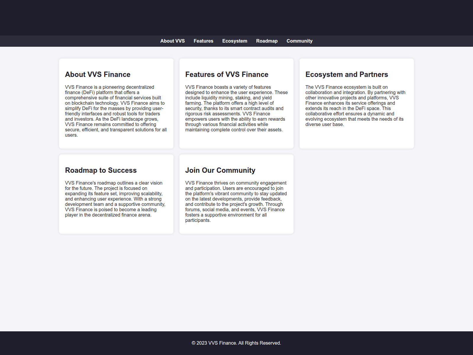 Screenshot of vvsfinancecrypto.live